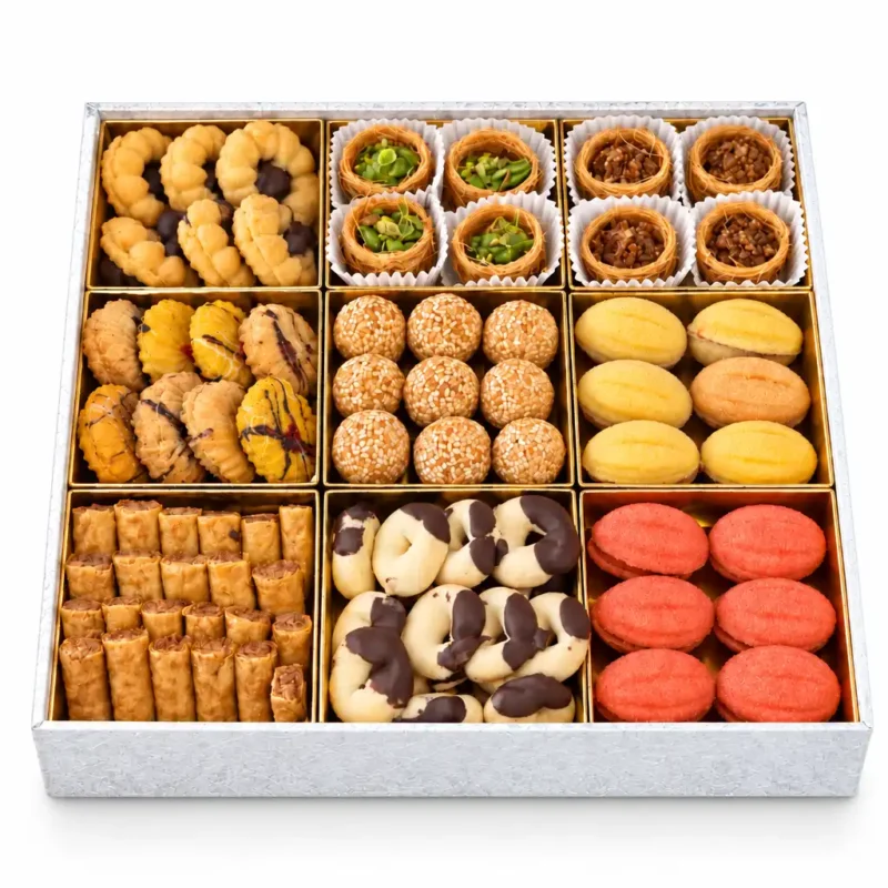 Premium assorted Arabic sweets gift tray from Al Gouna Sweets — the best Arabic sweets in the UAE