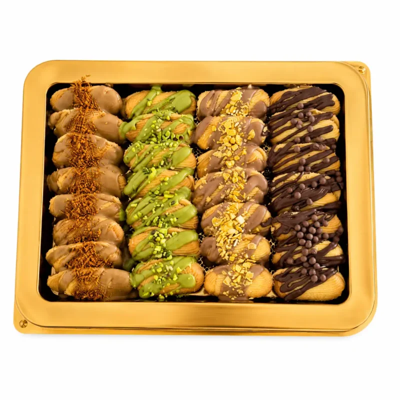 Petit Four assorted tray with Nutella pistachio and Lotus cream