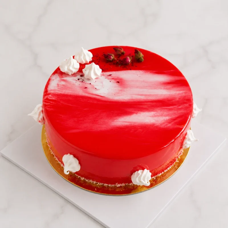 Strawberry Cake with fresh cream and strawberries