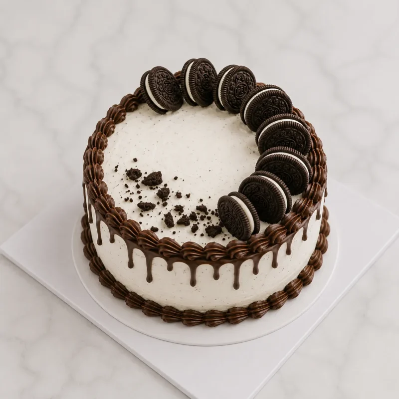 Oreo Cake with chocolate drip and whole Oreo cookies