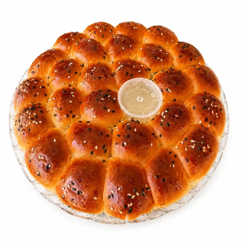 Khaliat al Nahl beehive bread filled with cream cheese and sesame
