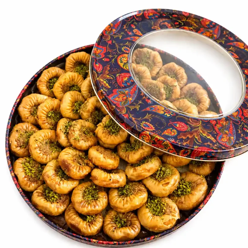 Baklava Asawar pistachio baklava in a decorative box