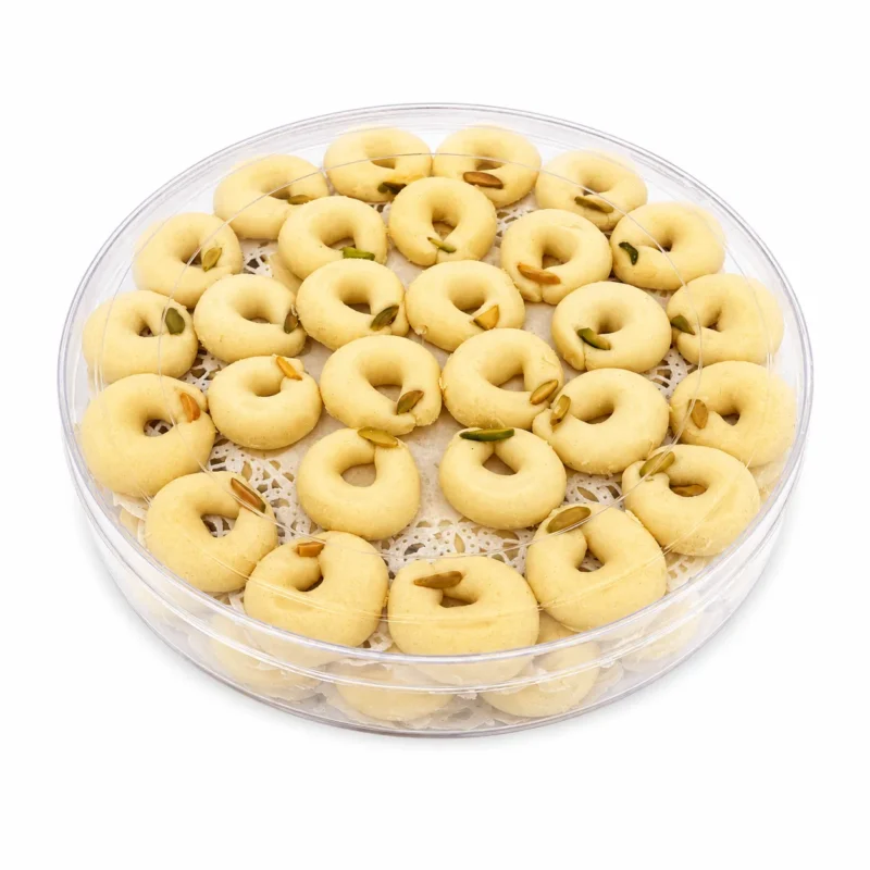 Guraiba Arabic butter cookies topped with pistachio