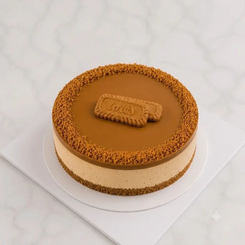 Lotus Cheesecake with Biscoff spread and biscuit base