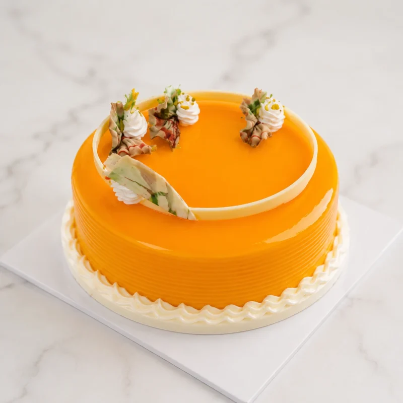 Mango Cake with fresh cream and mango.