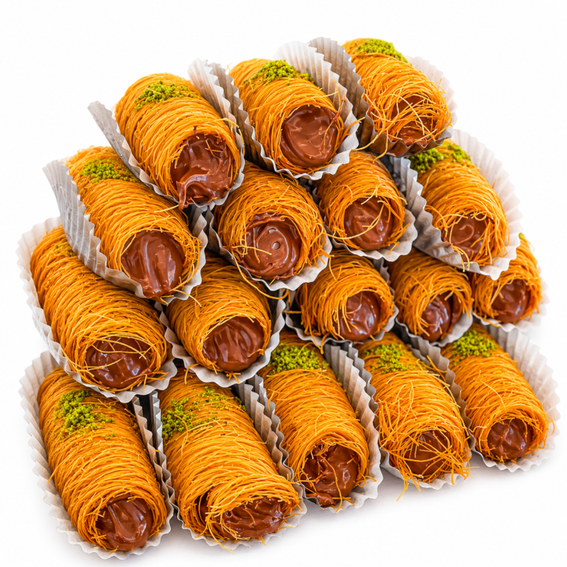 Chocolate kunafa rolls