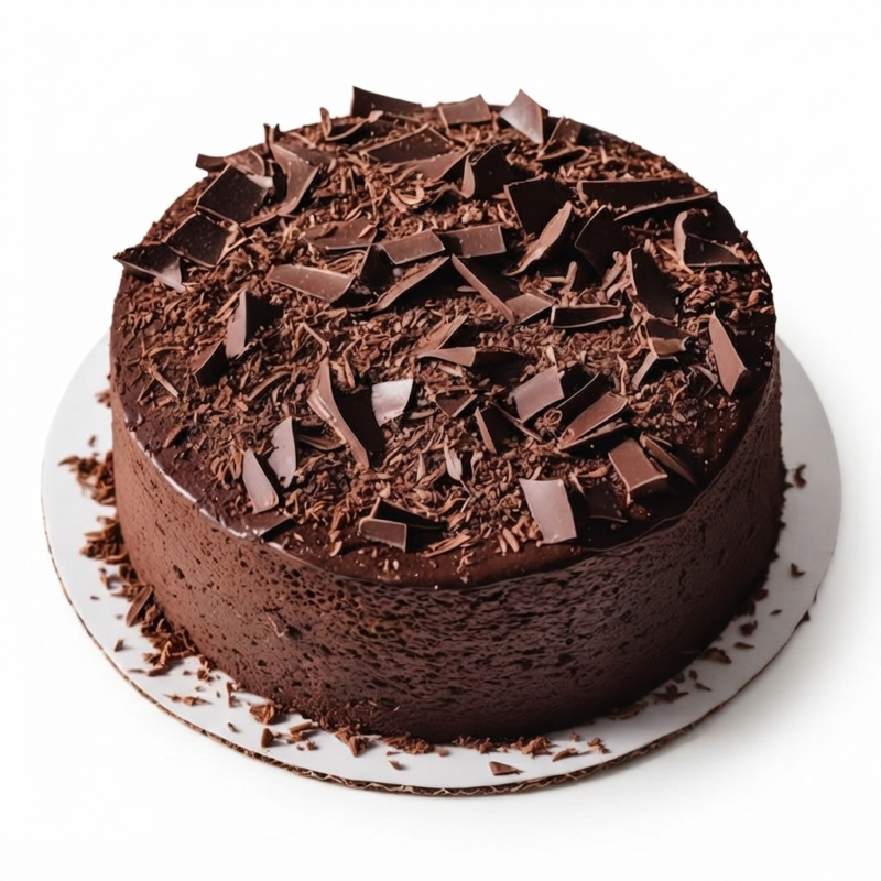 Chocolate Loaded Cake with chocolate shavings and chunks