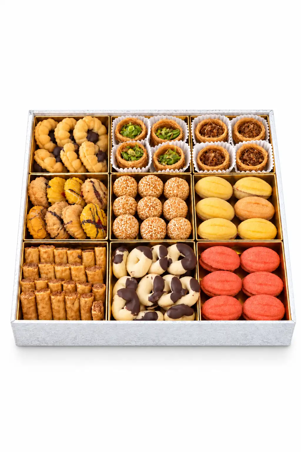 Assorted Arabic sweets gift box — baklava, maamoul and cookies from Al Gouna Sweets